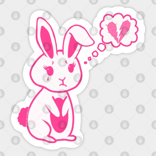 Broken Hearted Bunny Rabbit Sticker by ROLLIE MC SCROLLIE